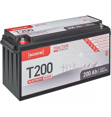 Accurat Traction T200 LFP BT 12V LiFePO4 Lithium Versorgungsbatterie 200Ah