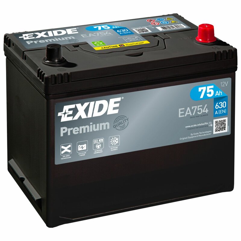 Exide EA754 Premium Autobatterie 75Ah