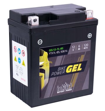 Intact Bike-Power GEL Motorradbatterie GEL12-7L-BS 6Ah (DIN 50614) YTX7L-BS