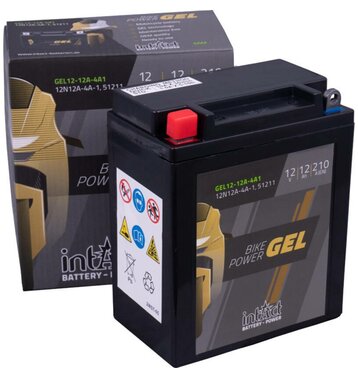 Intact Bike-Power GEL Motorradbatterie GEL12-12A-4A1 12Ah (DIN 51211) YB12A-A