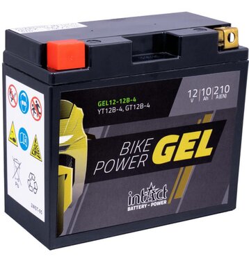 Intact Bike-Power GEL Motorradbatterie GEL12-12B-4 10Ah...
