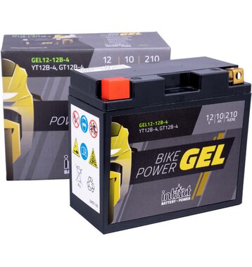 Intact Bike-Power GEL Motorradbatterie GEL12-12B-4 10Ah (DIN 51015) YT12B-BS, YT12B-4