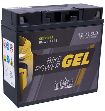 Intact Bike-Power GEL Motorradbatterie GEL51913 21Ah (DIN...