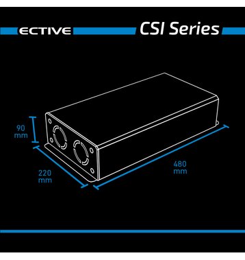 ECTIVE CSI 20 2000W/12V Sinus-Wechselrichter mit Ladegerät, NVS- und UVS-Funktion