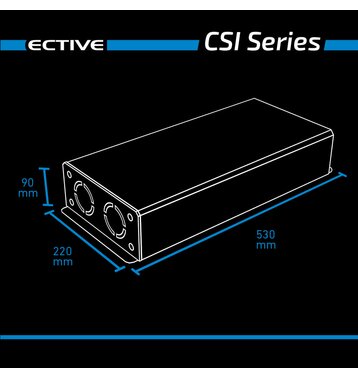 ECTIVE CSI 25 2500W/12V Sinus-Wechselrichter mit Ladegerät, NVS- und USV-Funktion