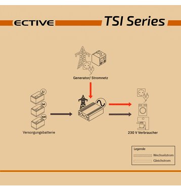 ECTIVE TSI 25 2500W/12V Sinus-Wechselrichter mit NVS- und USV-Funktion