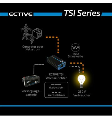 ECTIVE TSI 30 3000W/24V Sinus-Wechselrichter mit NVS- und USV-Funktion