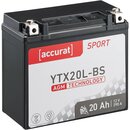Accurat Sport AGM YTX20L-BS Motorradbatterie 20Ah 12V (DIN 82003)...