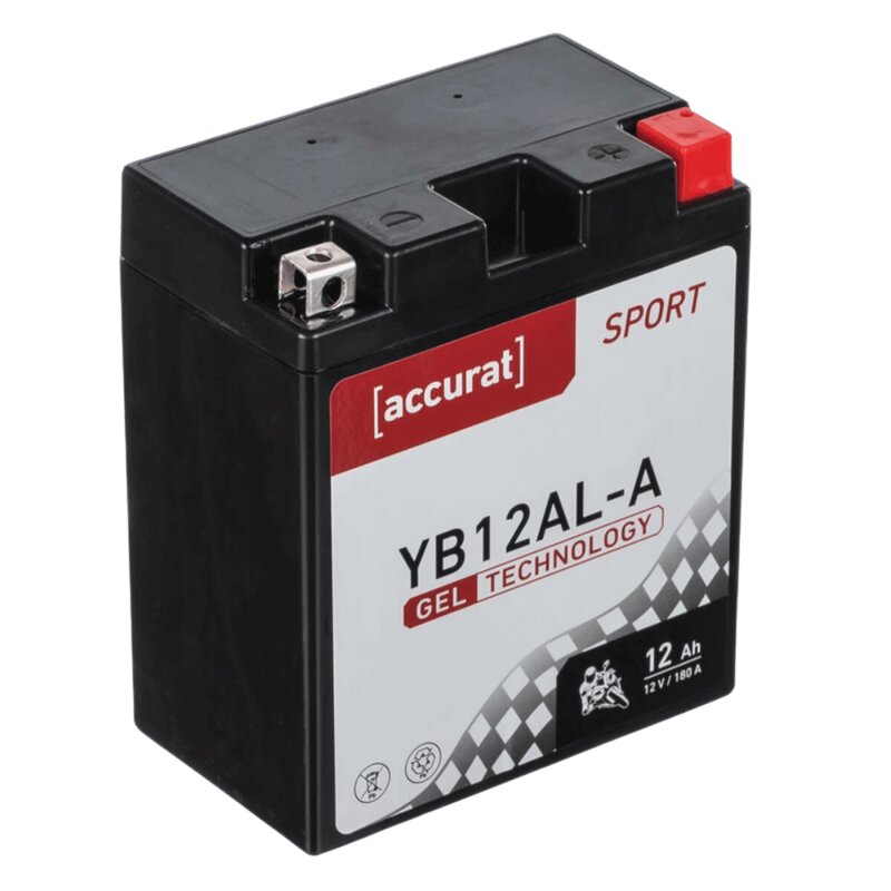 Accurat Sport GEL YB12AL-A Motorradbatterie 12Ah 12V