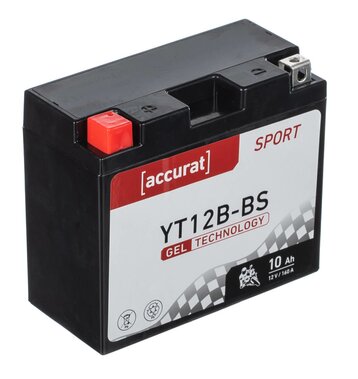 Accurat Sport GEL YT12B-BS Motorradbatterie 10Ah 12V (DIN 51015) YT12B-4 YG12B-4