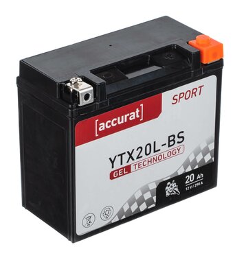 Accurat Sport GEL YTX20L-BS Motorradbatterie 20Ah 12V