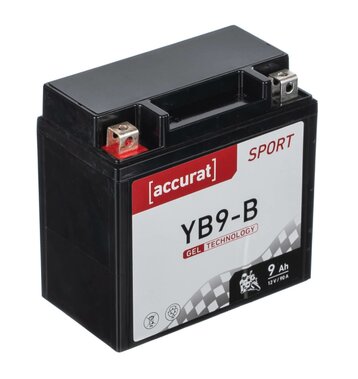 Accurat Sport GEL YB9-B Motorradbatterie 9Ah 12V (DIN 50914) YG9-B 12N9-4B1 Gel12-9-4B-1