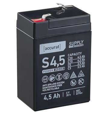 Accurat Supply S4,5 AGM 6V Versorgungsbatterie 4,5Ah...