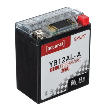 Accurat Sport GEL LCD YB12AL-A Motorradbatterie 12Ah 12V...