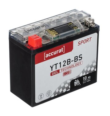 Accurat Sport GEL LCD YT12B-BS Motorradbatterie 10Ah 12V...
