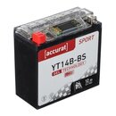 Accurat Sport GEL LCD YT14B-BS Motorradbatterie 12Ah 12V...