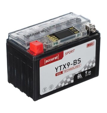 Accurat Sport GEL LCD YTX9-BS Motorradbatterie 9Ah 12V...