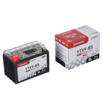 Accurat Sport GEL LCD YTX9-BS Motorradbatterie 9Ah 12V (DIN 50812) YT9B-BS YG9-BS