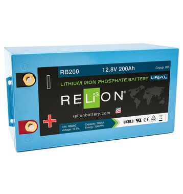 RELiON RB200 LiFePO4 Lithium 12V Versorgungsbatterie 200Ah