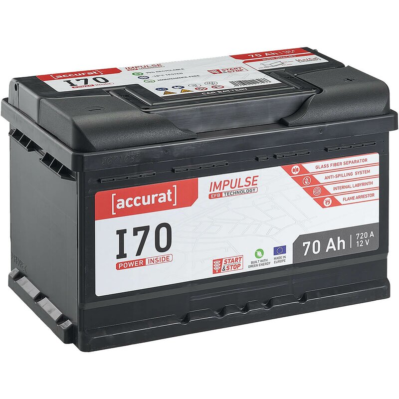 Accurat Impulse I70 Autobatterie 70Ah EFB