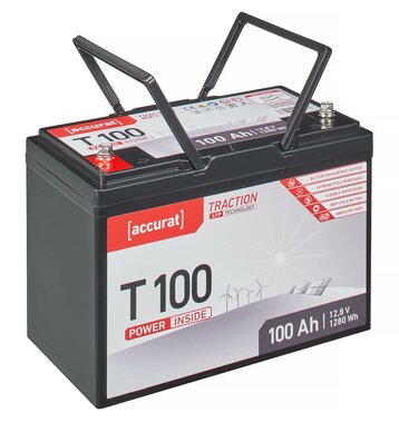 Accurat Traction T100 LFP 12V LiFePO4 Lithium Versorgungsbatterie 100 Ah