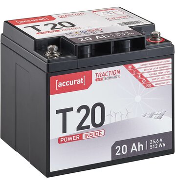 Accurat Traction T20 LFP 24V LiFePO4 Lithium Versorgungsbatterie 20 Ah