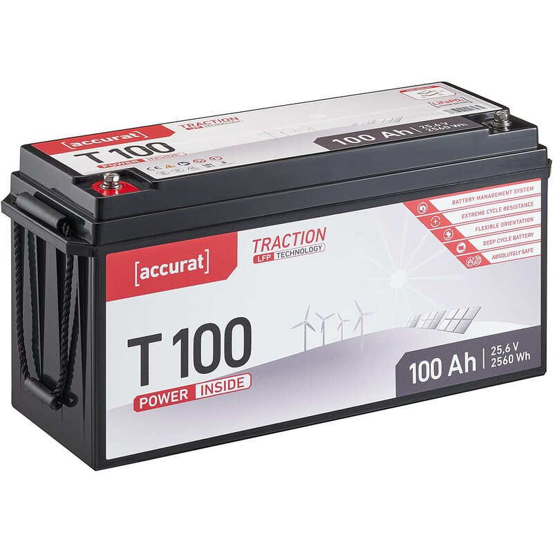 Accurat Traction T100 24V LFP Lithium Versorgungsbatterie 100Ah