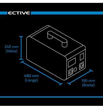 ECTIVE BlackBox 15 Powerstation 1500W 1497,6Wh Reine Sinuswelle 230V Lithiumbatterie 58,5Ah 25,6V