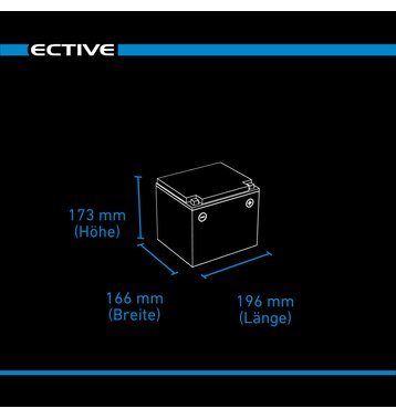 ECTIVE DC 45SC GEL Deep Cycle mit PWM-Ladegerät und LCD-Anzeige 45Ah Versorgungsbatterie