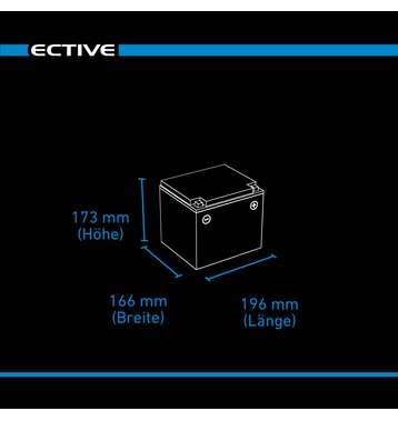 ECTIVE DC 45S GEL Deep Cycle mit LCD-Anzeige 45Ah Versorgungsbatterie