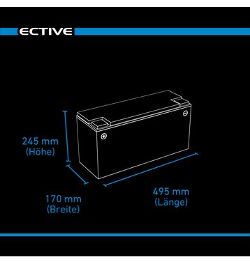 ECTIVE DC 175S GEL Deep Cycle mit LCD-Anzeige 175Ah Versorgungsbatterie