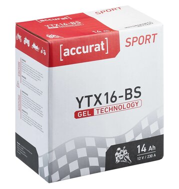 Accurat Sport GEL YTX16-BS Motorradbatterie 14Ah 12V
