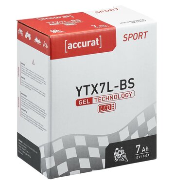 Accurat Sport GEL LCD YTX7L-BS Motorradbatterie 7Ah 12V