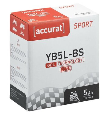 Accurat Sport GEL LCD YB5L-BS Motorradbatterie 5Ah 12V
