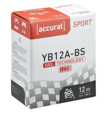 Accurat Sport GEL LCD YB12A-BS Motorradbatterie 12Ah 12V