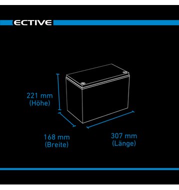 ECTIVE LC 80L 12V LiFePO4 Lithium Versorgungsbatterie 80Ah