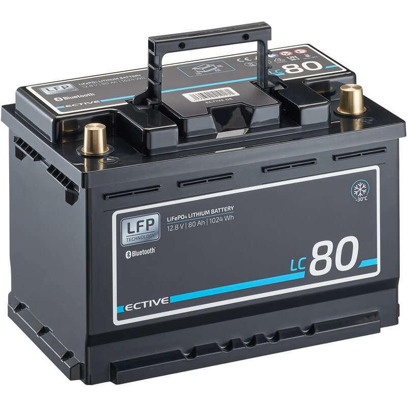 ECTIVE LC 80 LT 12V LiFePO4 Lithium Versorgungsbatterie 80Ah