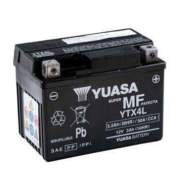YUASA AGM YTX4L 3Ah Motorradbatterie YTX4L-BS geschlossen