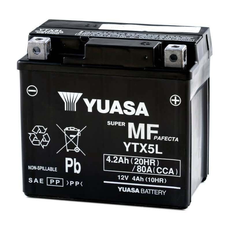 YUASA YTX5L AGM Motorradbatterie 12V 4Ah