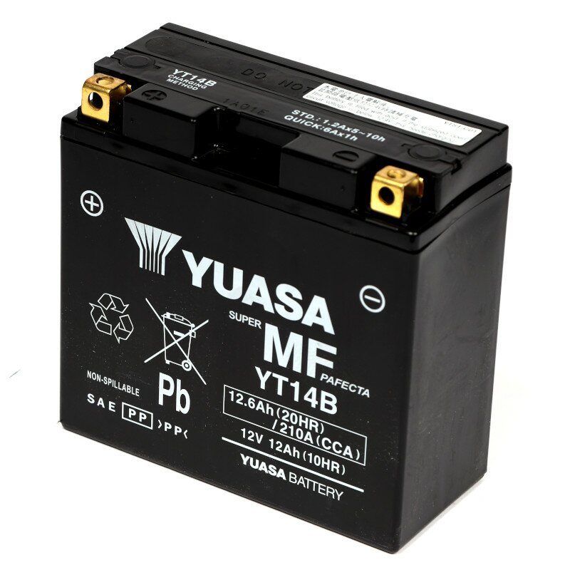 YUASA YT14B AGM Motorradbatterie 12V 12Ah