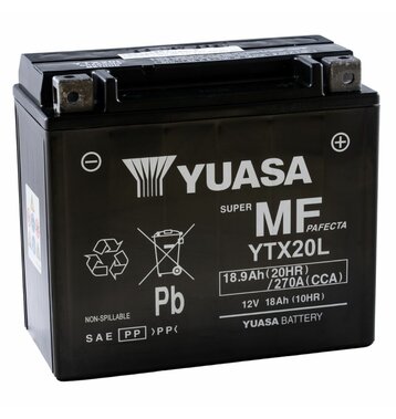 YUASA AGM YTX20L 18Ah Motorradbatterie YTX20L-BS geschlossen