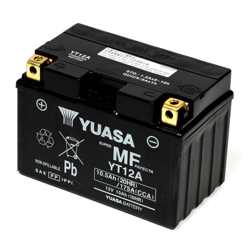 YUASA YT12A AGM Motorradbatterie 12V 10Ah