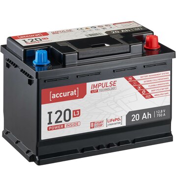 Accurat Impulse I20L3 Autobatterie 20Ah LiFePO4