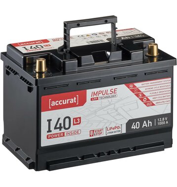 Accurat Impulse I40L3 Autobatterie 40 Ah LiFePO4