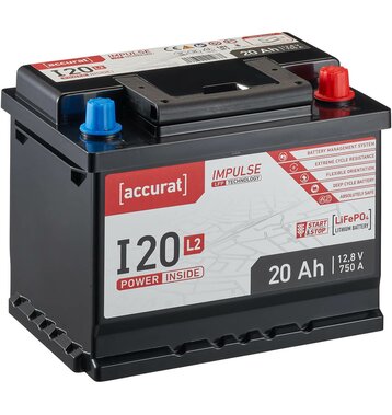 Accurat Impulse I20L2 Autobatterie 20 Ah LiFePO4