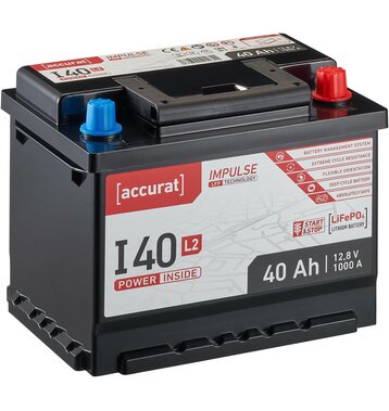 Accurat Impulse I40L2 Autobatterie  40Ah  LiFePO4