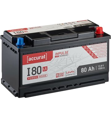 Accurat Impulse I80L5 Autobatterie  80Ah LiFePO4