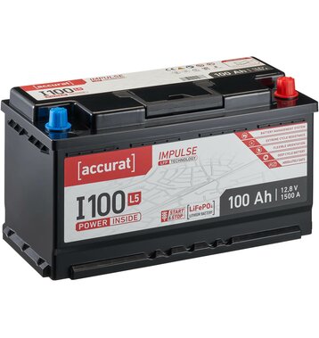 Accurat Impulse I100L5 Autobatterie 100Ah LiFePO4