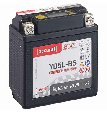 Accurat Sport LFP YB5L-BS 5,3 Ah Lithium Motorradbatterie