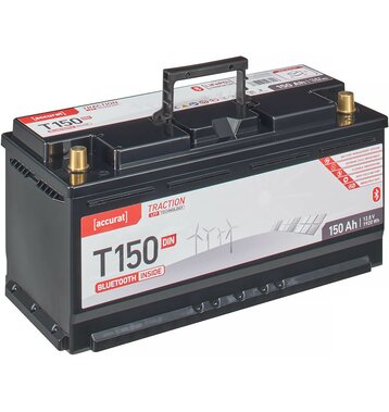 Accurat Traction T150 LFP DIN BT 12V LiFePO4 Lithium Versorgungsbatterie 150Ah